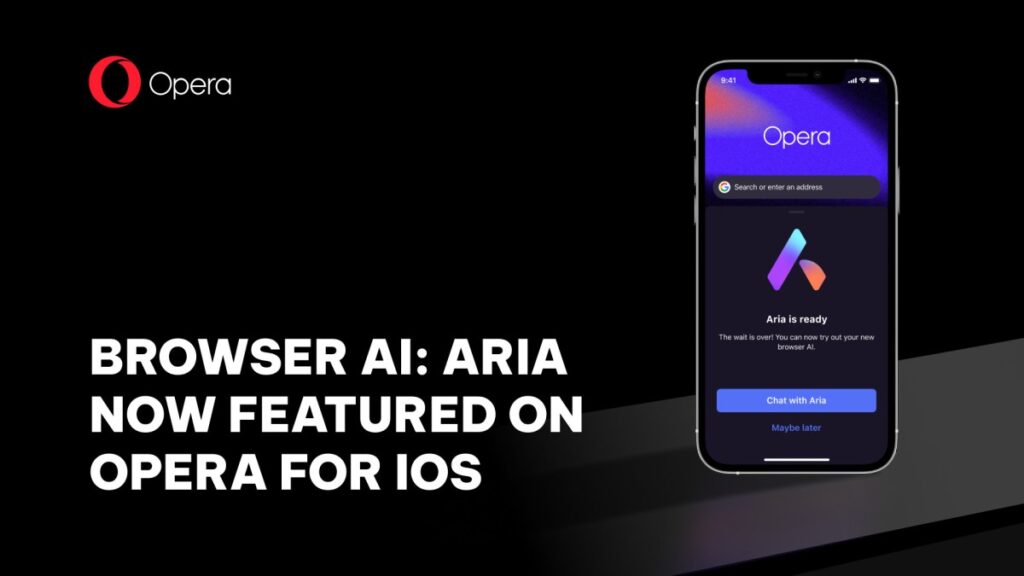 El navegador web iOS de Opera gana un compañero de IA con Aria