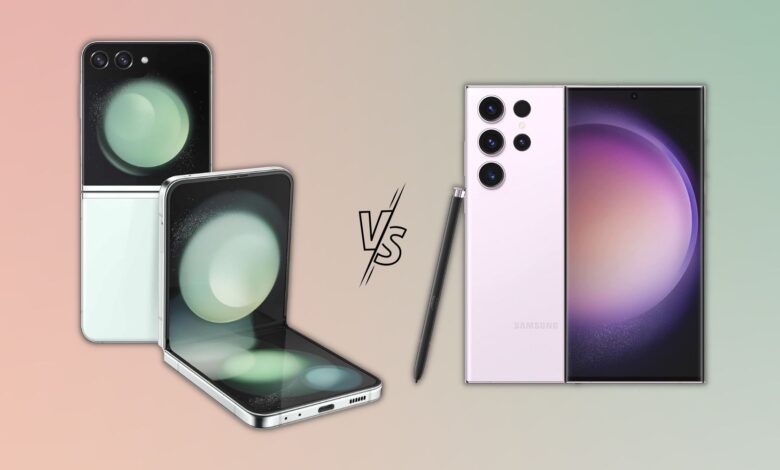 Galaxy Z Flip 5 vs. Galaxy S23 Ultra: ¿Qué buque insignia de Samsung es el mejor?