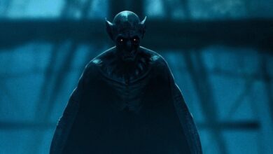 Dracula looms in the darkness in The Last Voyage of the Demeter