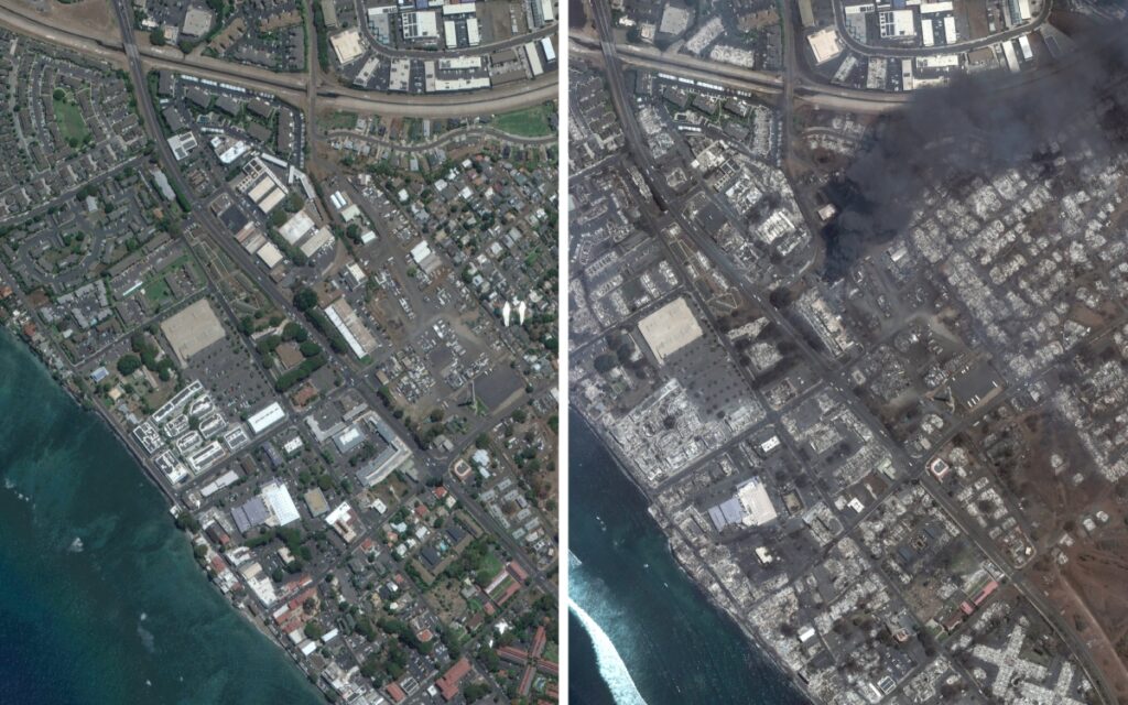 Imágenes satelitales muestran devastación por incendio en Maui | Fotos