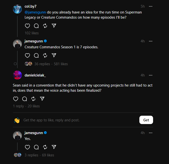 Comandos de criaturas de James Gunn