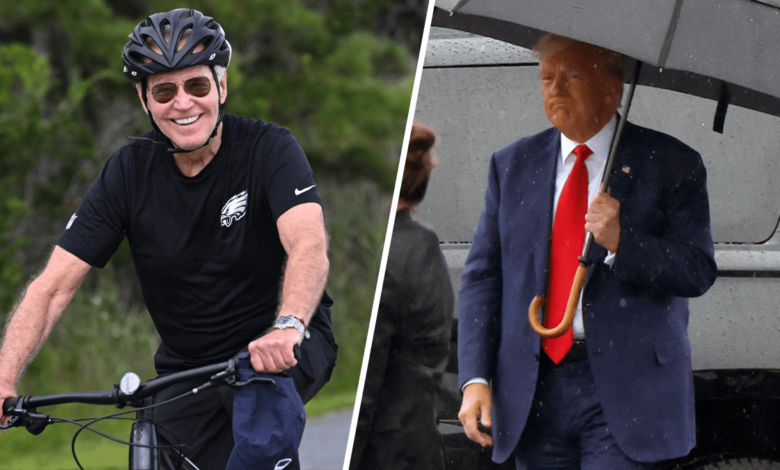 Joe Biden vacaciona mientras Donald Trump acude a corte