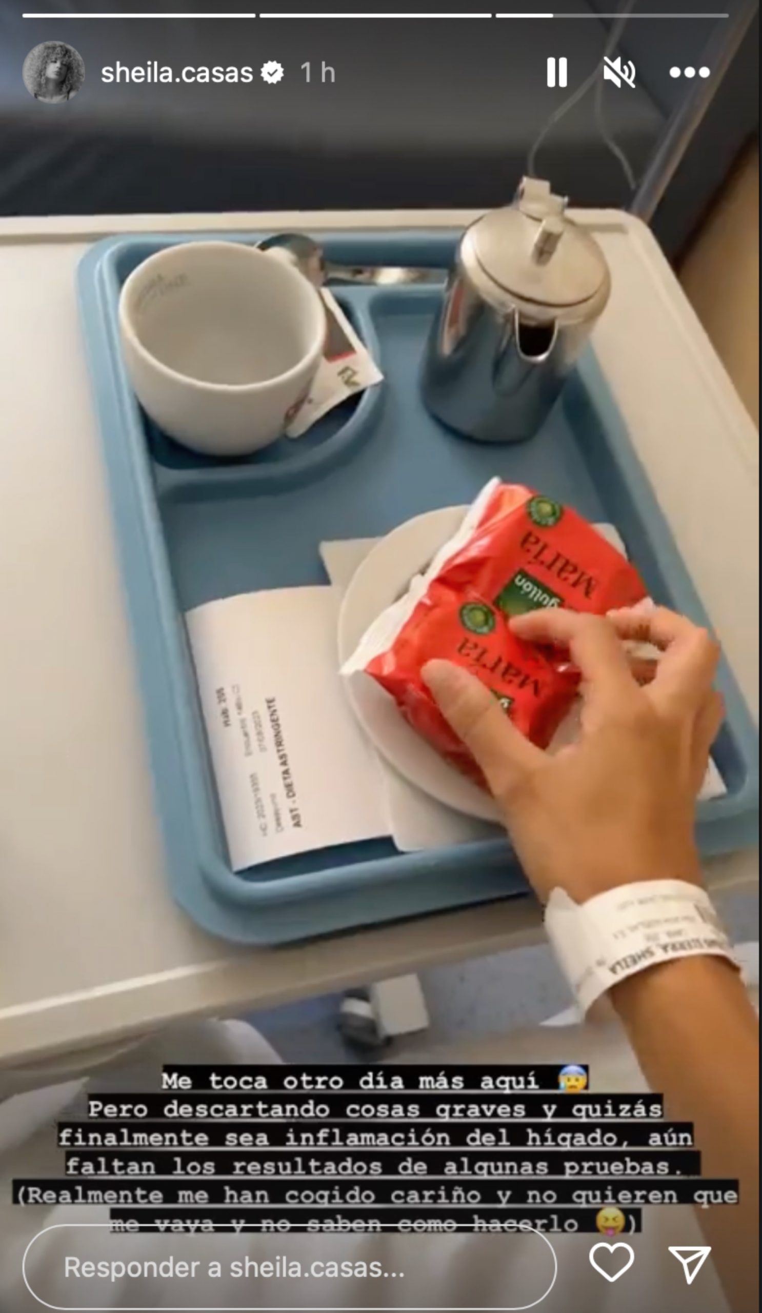 Sheila Casas en el hospital/ Instagram 