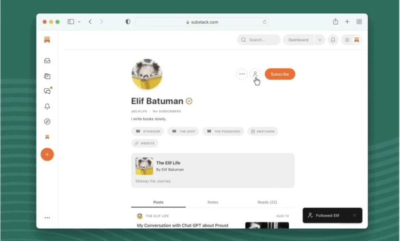 Substack se expande aún más en las redes sociales con un nuevo botón 'Seguir'