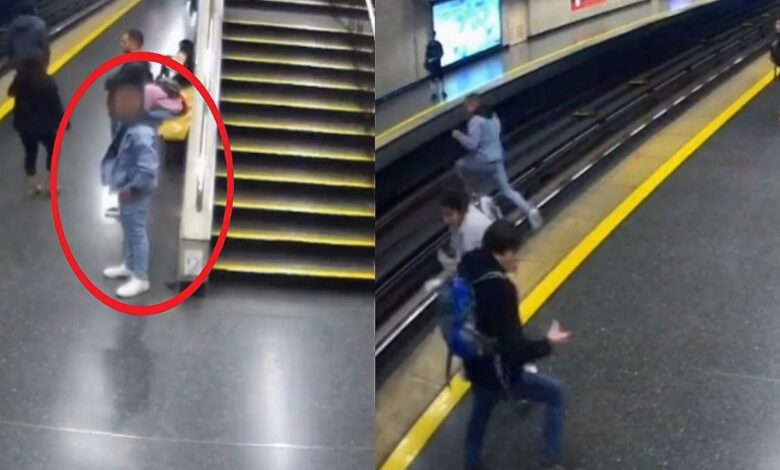 Video | Hombre se avienta a las vías del Metro en Chile
