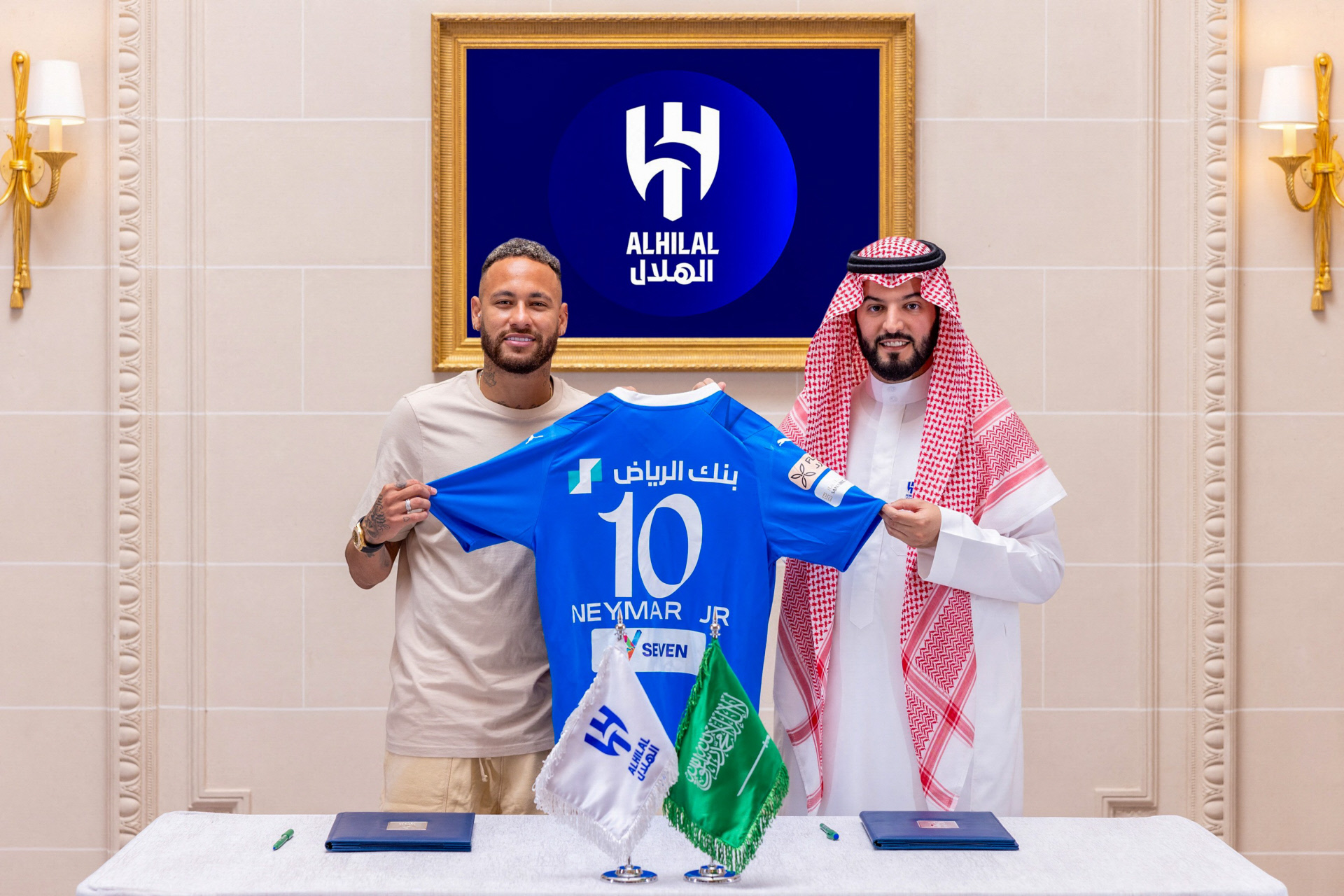 Neymar, en su presentación con Al Hilal