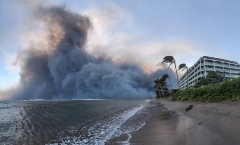 mapa de los incendios que arden en Maui