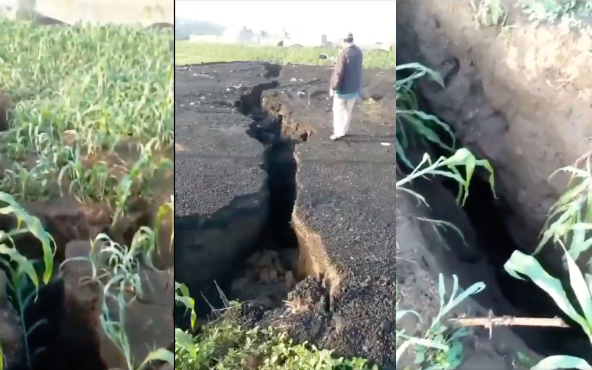 ¡Se abre la tierra! Aparece grieta de 500 metros en Cocotitlán | Video