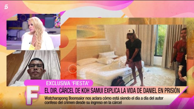 El director de la prisión Koh Samui, Watcharapong Boonsaoir, hablando del caso de Daniel Sancho en el programa 'Fiesta'/ Mediaset
