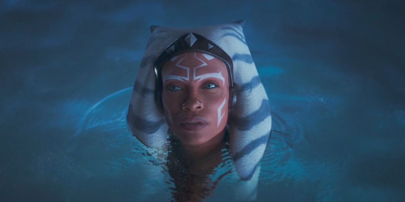 Imagen de Ahsoka en el mundo inundado entre mundos