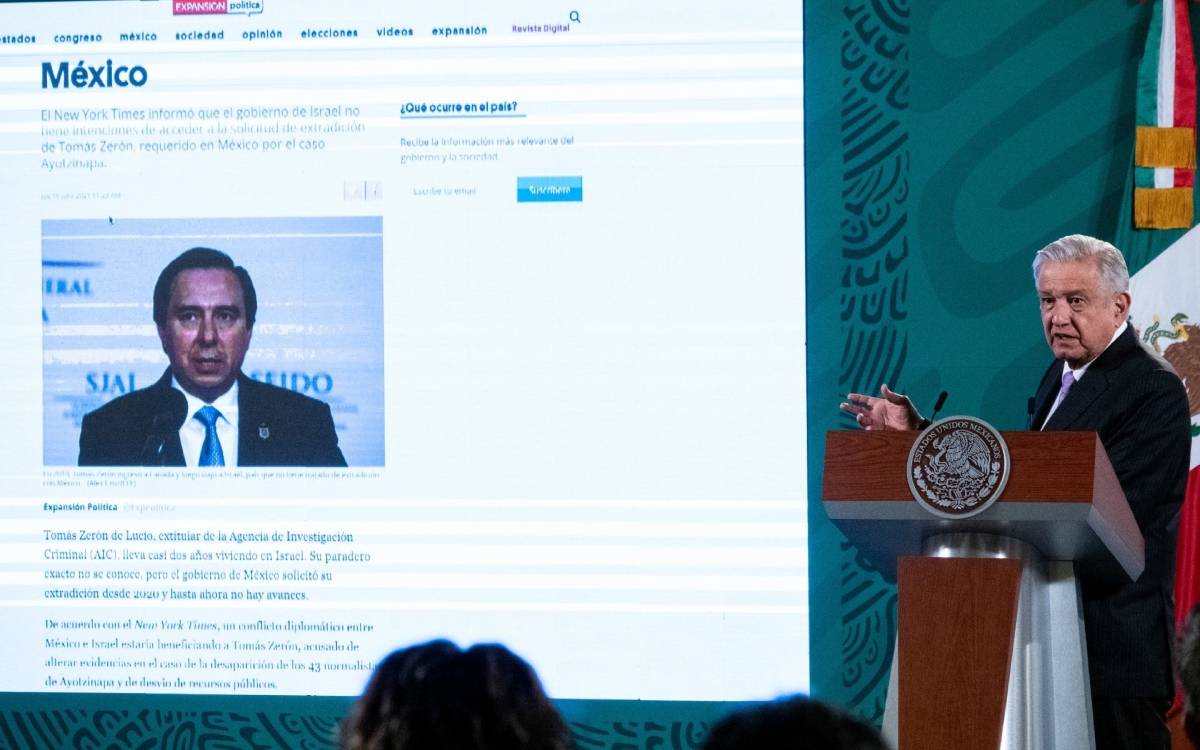 Gobernantes de Israel protegen a Tomás Zerón: AMLO
