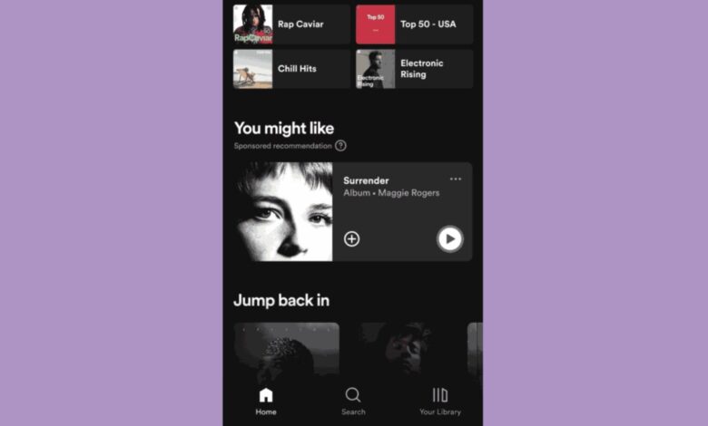 La nueva herramienta Showcase de Spotify permite a los artistas pagar para promocionar su música en el feed de inicio
