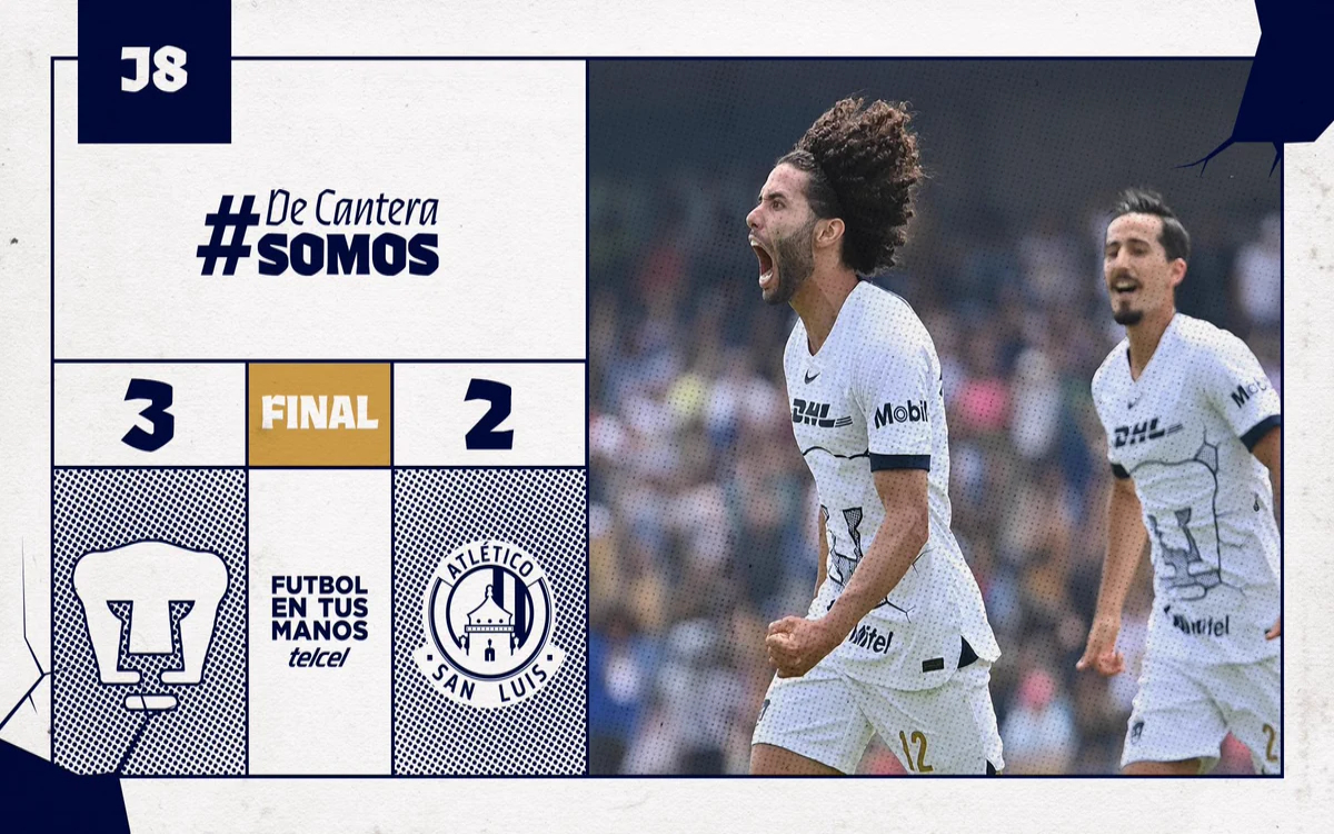 Liga MX: Da Gabriel Fernández la victoria a Pumas sobre el líder San Luis en CU | Video