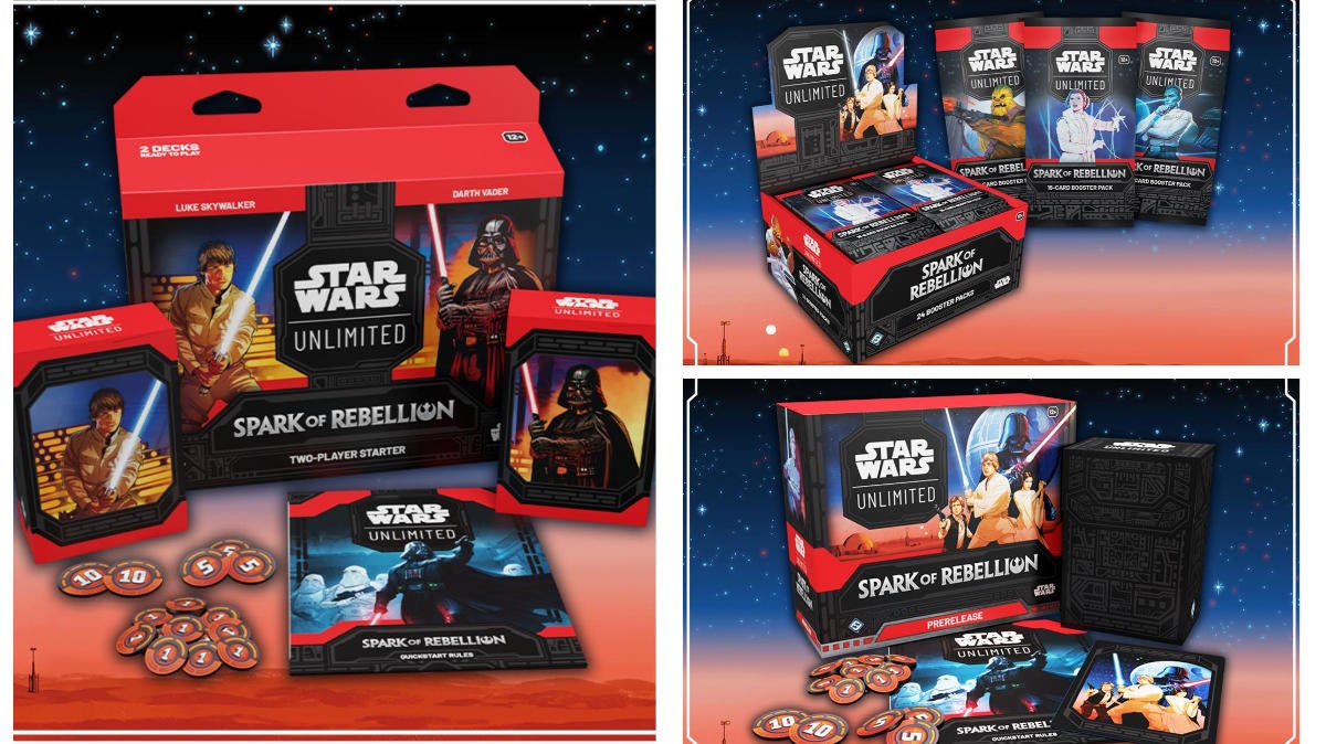 Se revelan los productos y precios de Star Wars: Unlimited TCG Spark of Rebellion