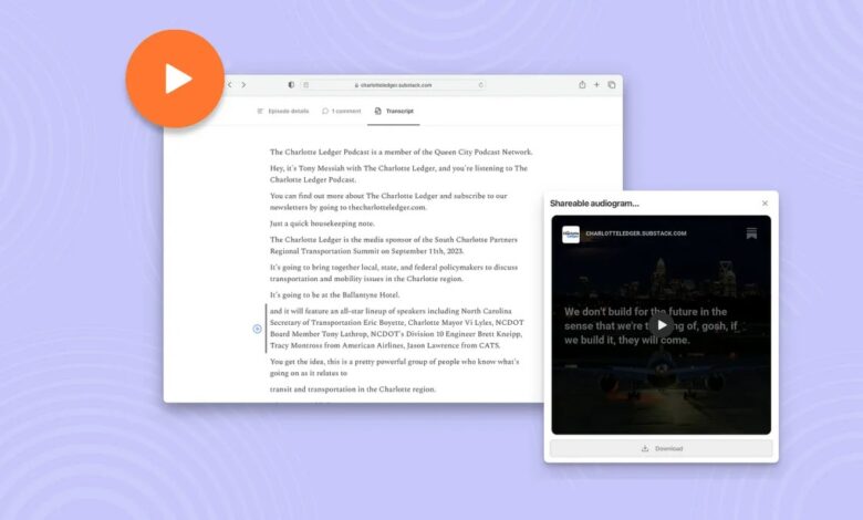 Substack presenta nuevas herramientas de transcripción de audio impulsadas por IA