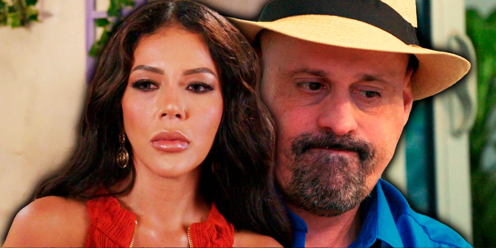 El montaje de Gino Jasmine 90 Day Fiance ambos lucen serios