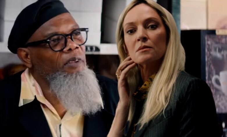 Tráiler de The Kill Room: el plan de lavado de dinero de Uma Thurman y Samuel L. Jackson se convierte en arte real