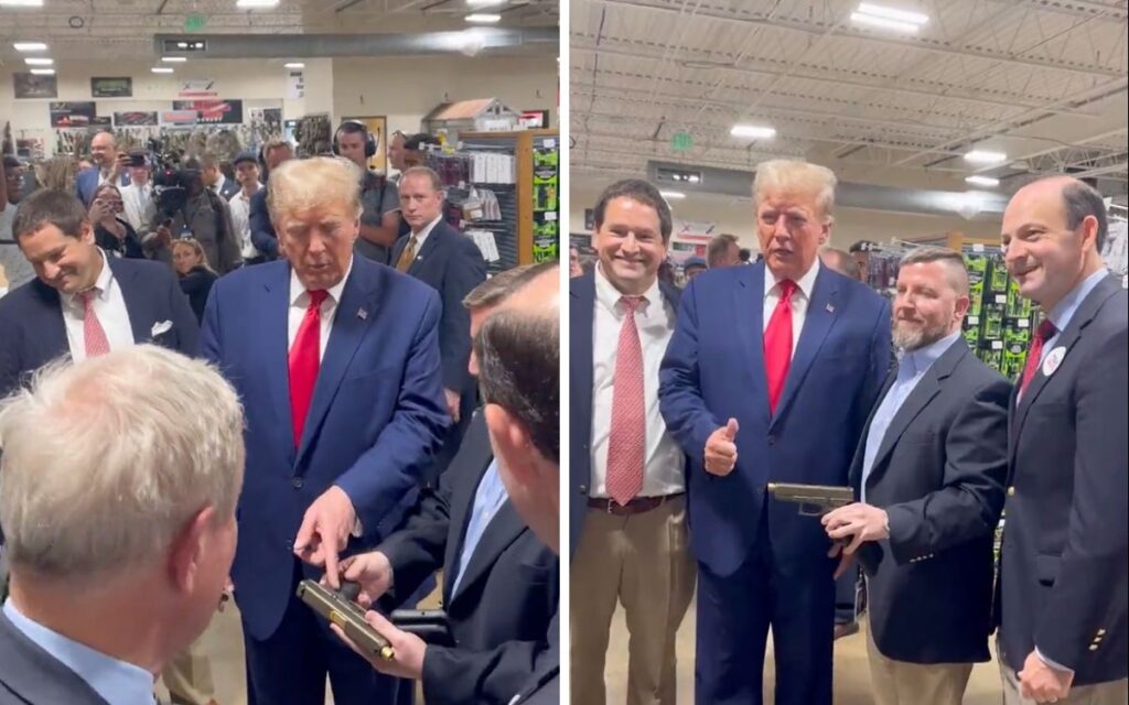 Trump afirma en acto de campaña que quiere comprarse un arma; lo tiene prohibido