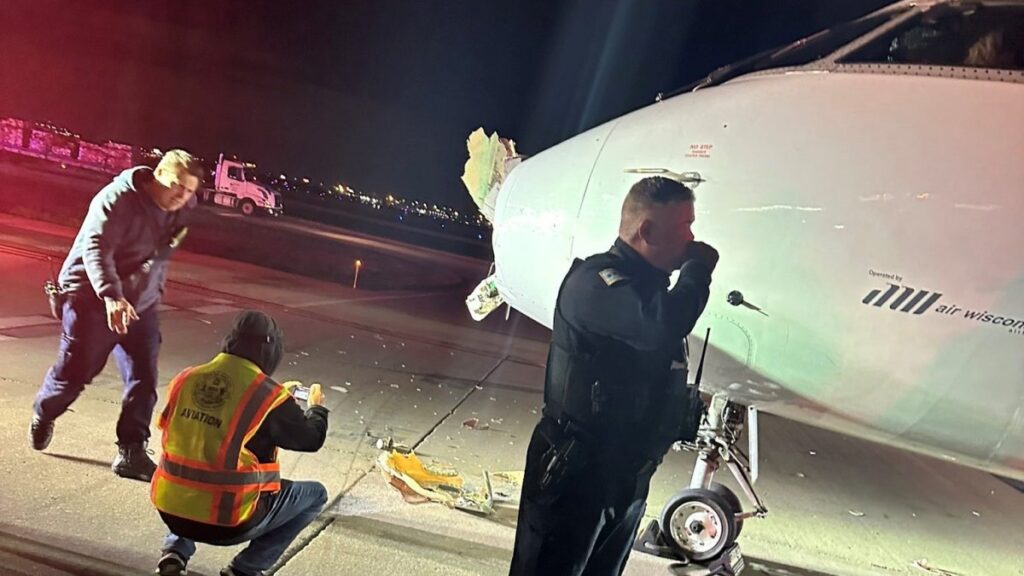 Autobús choca contra avioneta en aeropuerto O’Hare de Chicago