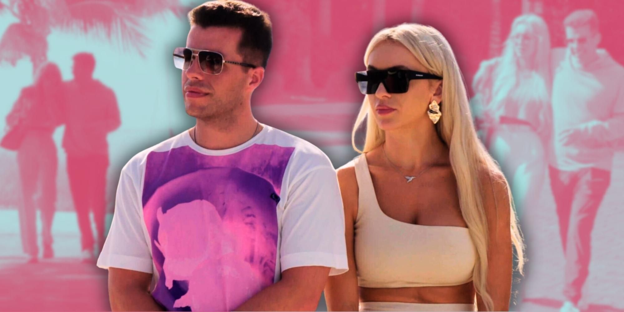 Montaje de Jovi Dufren y Yara Zaya de 90 Day Fiance con fondo rosa