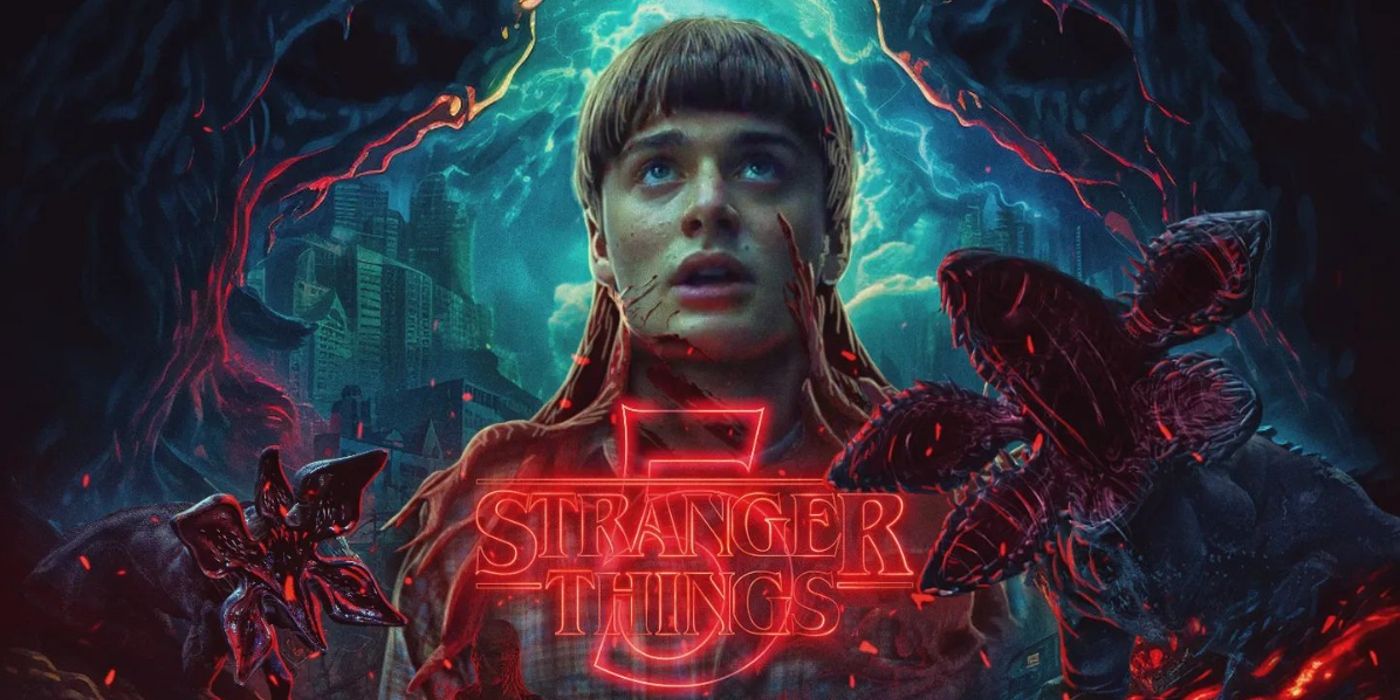 El enfrentamiento de monstruos épicos de la temporada 5 de Stranger Things mostrado en un póster de un fan