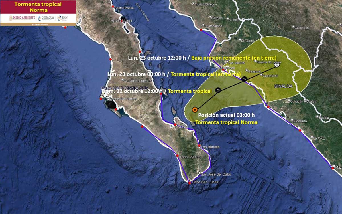 'Norma' avanza hacia Sinaloa como tormenta tropical; emiten alerta