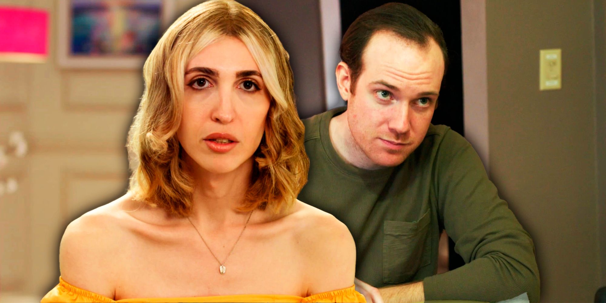 Christian y Cleo en Prometido de 90 días: antes del montaje de 90 días expresiones serias