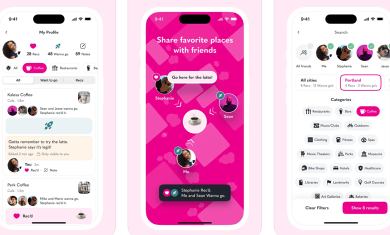Recs es una 'billetera' social para guardar y compartir tus lugares favoritos