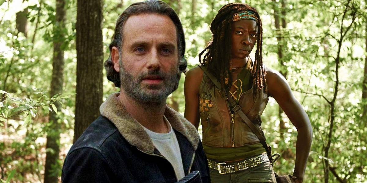 Rick Grimes luce feroz vestido con una armadura negra en Walking Dead: The Ones Who Live Póster