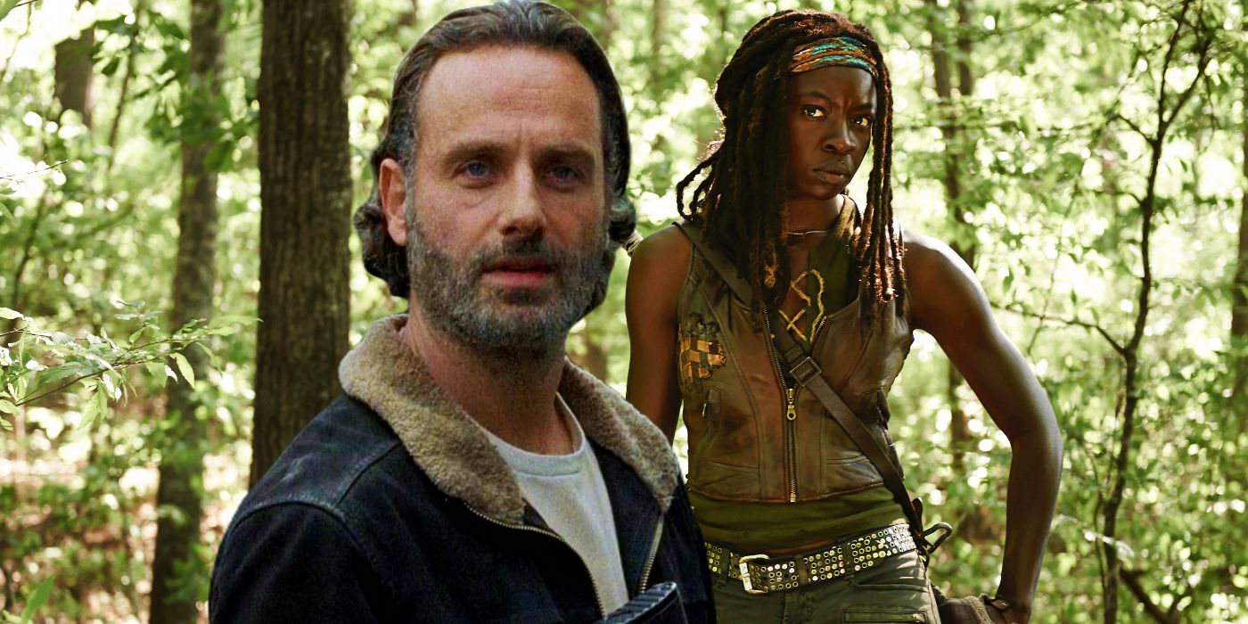 Rick Grimes luce feroz vestido con una armadura negra en Walking Dead: The Ones Who Live Póster