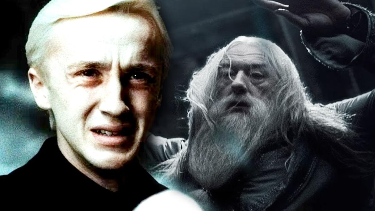 Un cambio en el libro de la película de Harry Potter hizo que el momento fatídico de Dumbledore y Draco fuera mucho más profundo