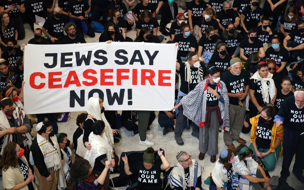 Videos y fotos | Judíos llegan al Capitolio de EU para exigir a Israel un alto a los ataques contra Gaza