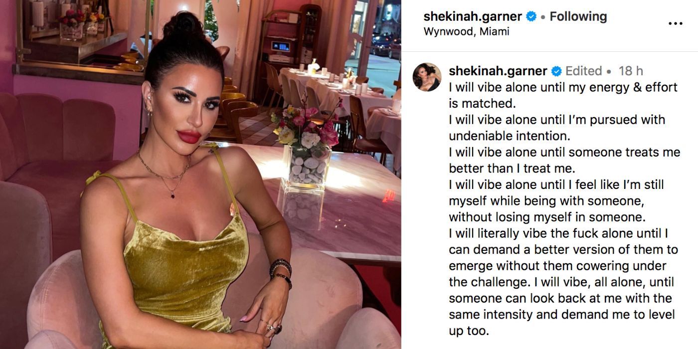 Shekinah Garner - Prometido de 90 días - Publicación de Instagram al revés