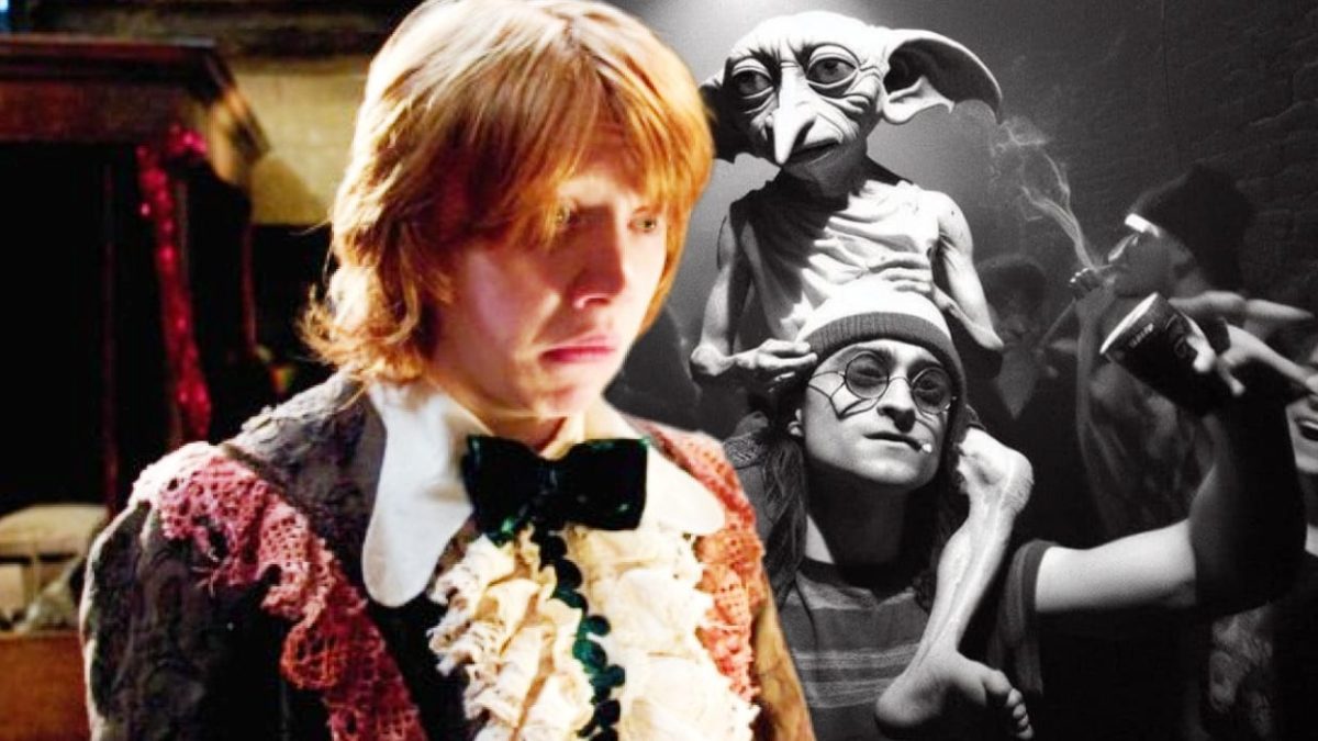 Voldemort hace de DJ en el gran Hogwarts delirando en el arte de Harry Potter