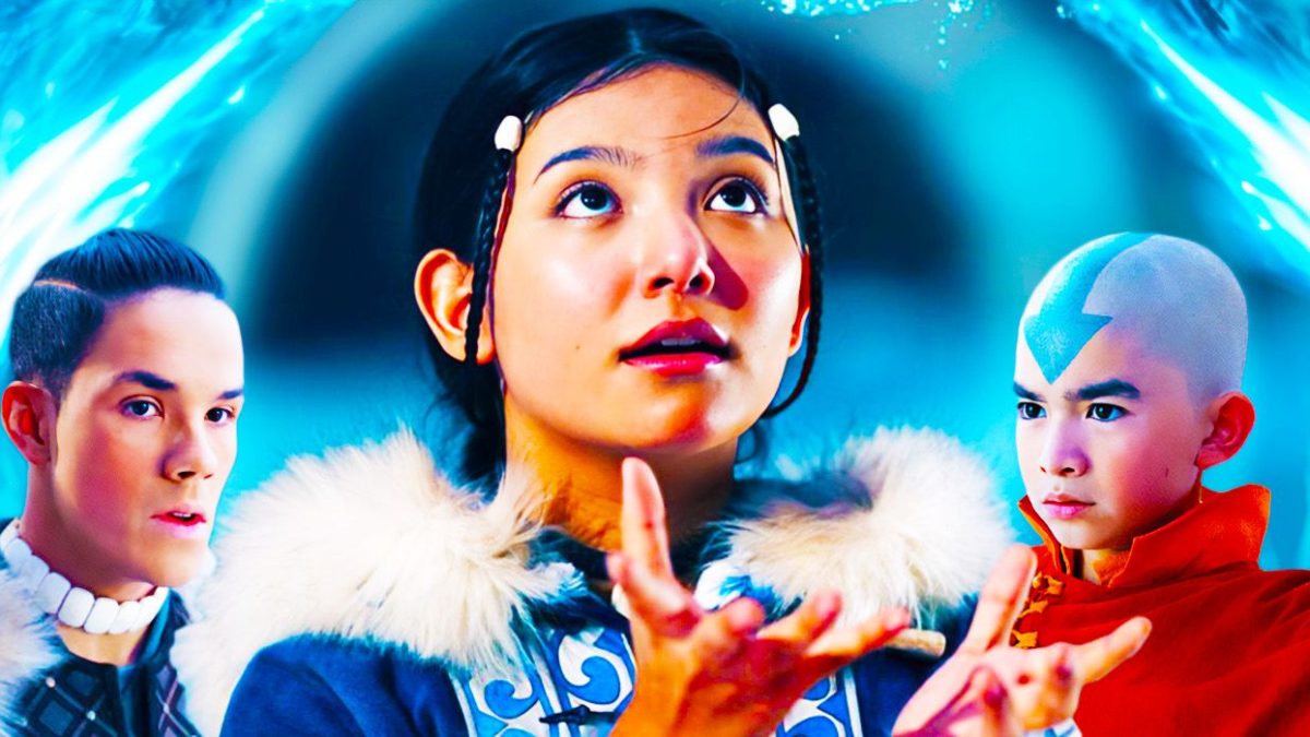 Aang, Sokka y Katara (¡y Momo de acción real!) montan a Appa en el póster de Avatar: Last Airbender de Netflix