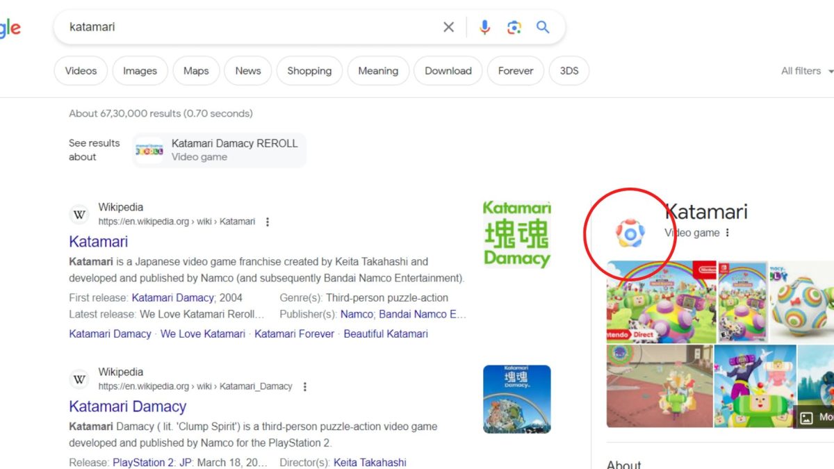 Cómo encontrar el huevo de Pascua de Google Katamari y mostrar todos los resultados de búsqueda
