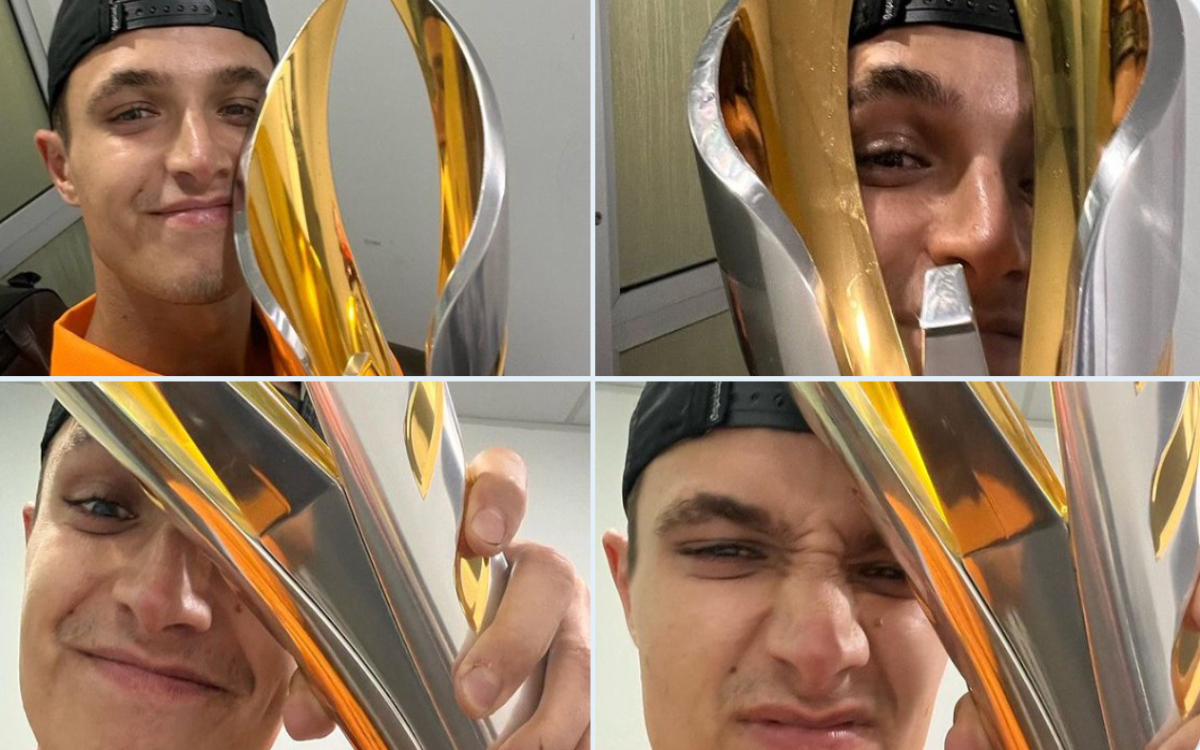 F1: Tiene Lando Norris un nuevo pasatiempo: ¡romper trofeos! | Video