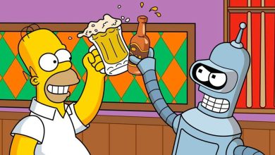 Homer Simpson y Bender se mezclan en un solo borracho en un arte extraño
