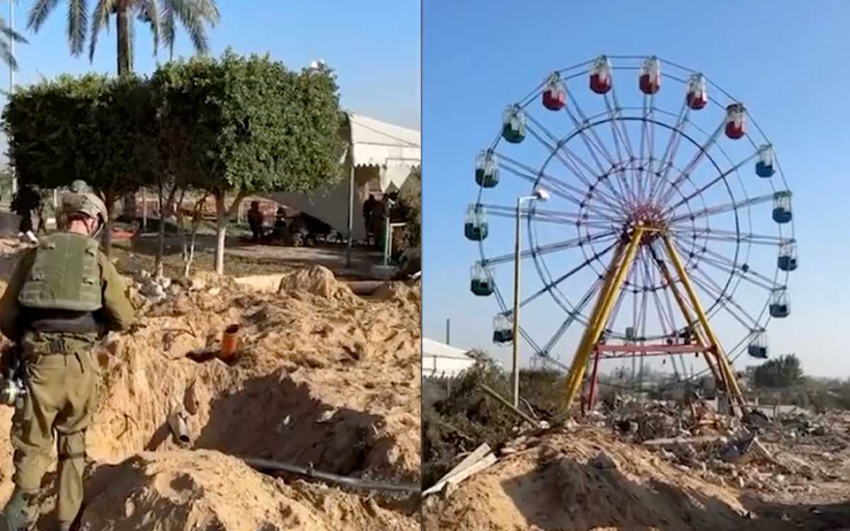 Israel exhibe supuesto túnel de Hamás bajo parque de diversiones en Gaza