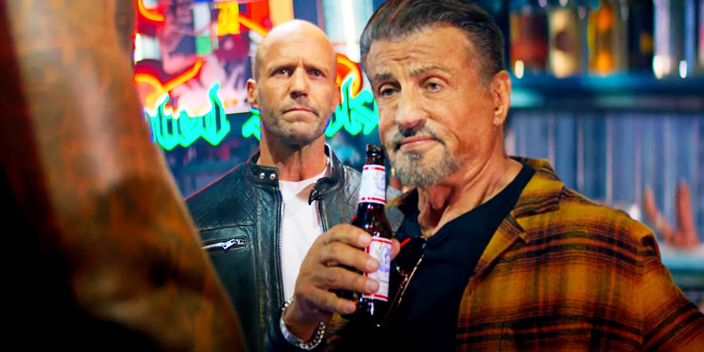 Jason Statham y Sylvester Stallone se unen para una pelea en un bar en el clip de Expendables 4