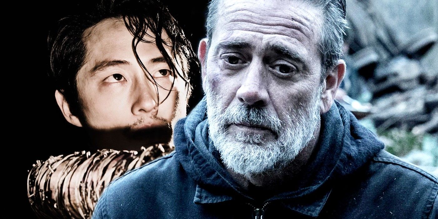 Steven Yeun como Glenn y Jeffrey Dean Morgan como Negan en Walking Dead