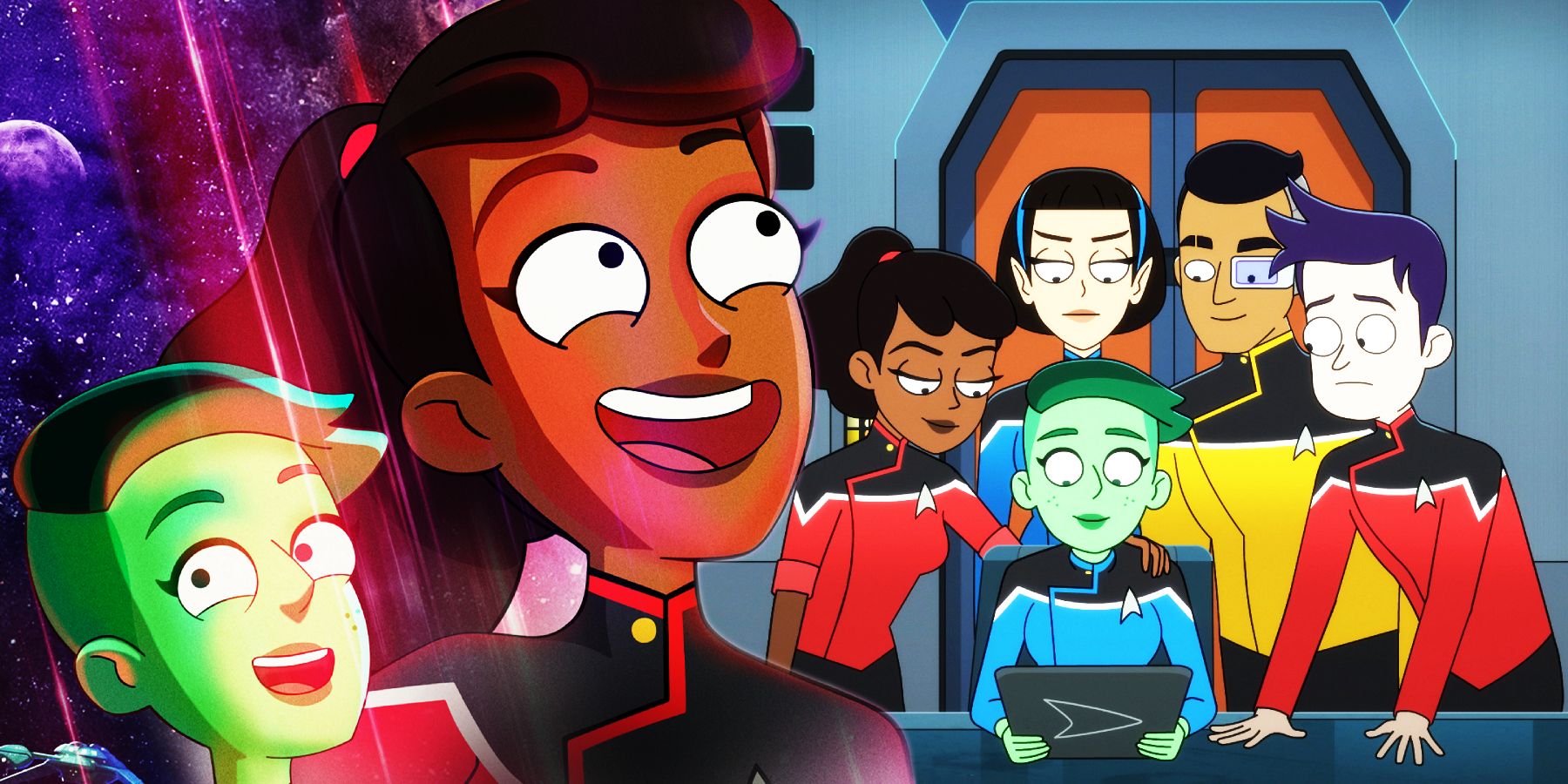 Los personajes más peligrosos (y dignos de memes) de Star Trek: Lower Decks se enfrentan en un nuevo arte oficial