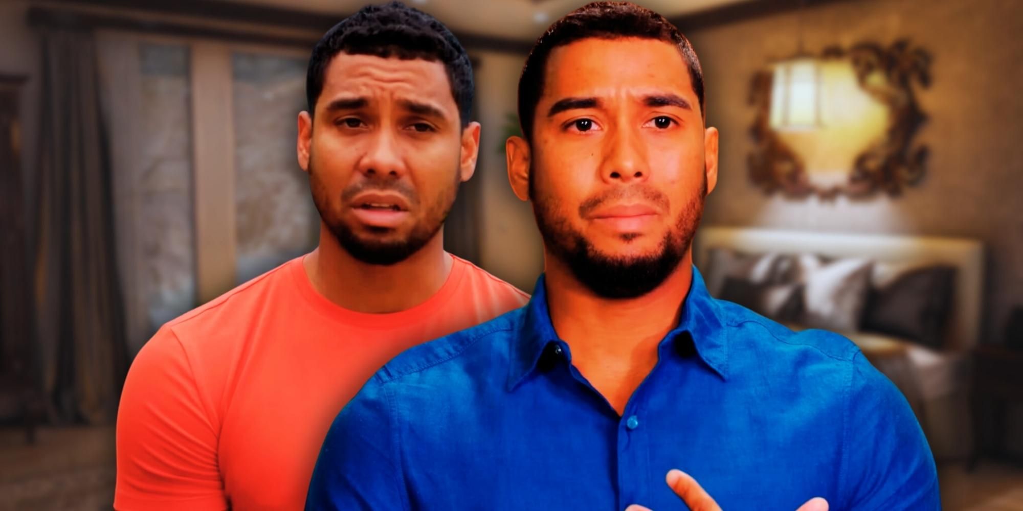 Pedro Jimeno de The Family Chantel luce molesto en dos imágenes diferentes