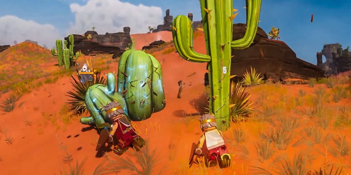 Cómo cortar cactus en LEGO Fortnite