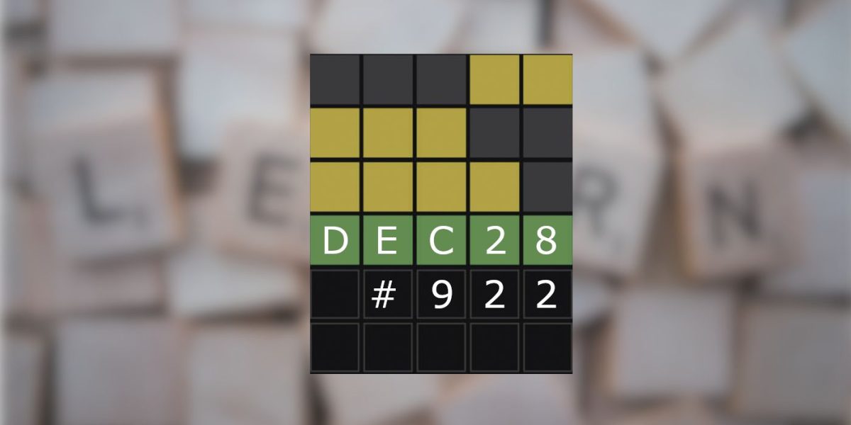 Respuestas y sugerencias de Wordle de hoy para el 28 de diciembre de 2023 (rompecabezas n.° 922)