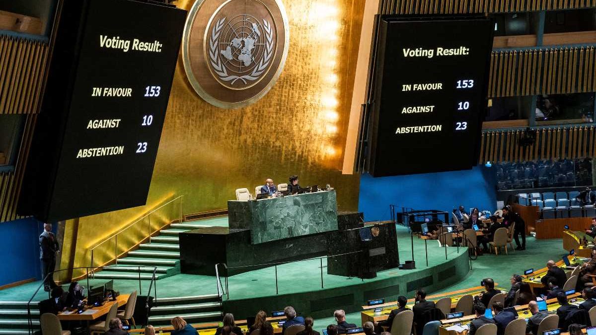 Asamblea de la ONU apoya alto al fuego en Gaza: 153 a favor, 10 en contra