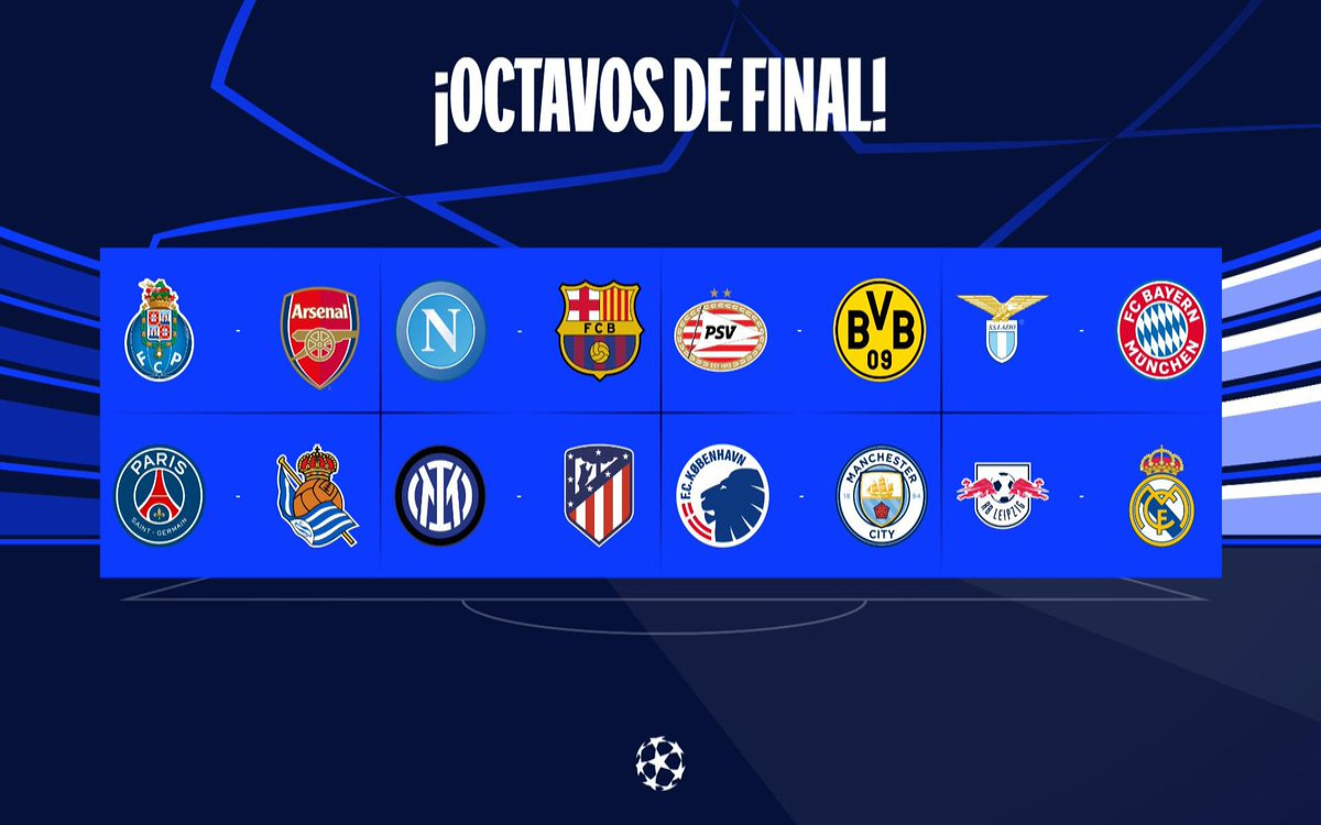Champions League: Así quedaron los duelos de Octavos de Final