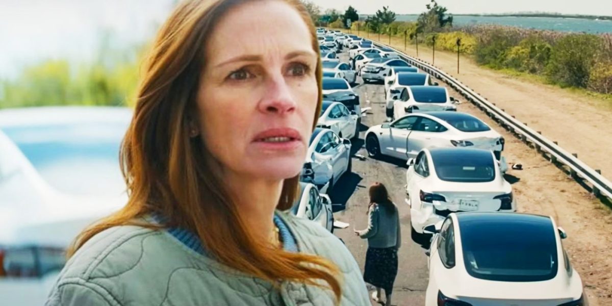 Deje el mundo atrás el detalle coincidente de Tesla abordado por el director