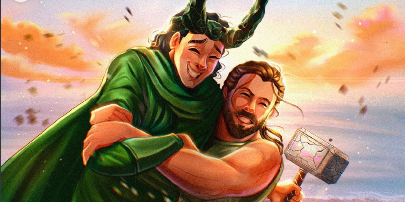 El arte de la reunión de MCU de Loki y Thor finalmente hace que Loki sea digno