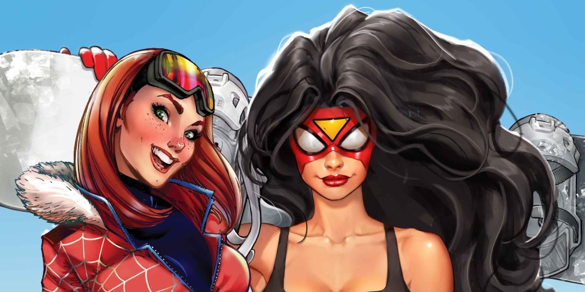 Spider-Woman y MJ Watson muestran su ropa de invierno en un nuevo arte de chalet de esquí